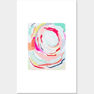 Abstract print, Red, White, Grey, Blue, Pink, Modern art, Wall decor Posters and Art